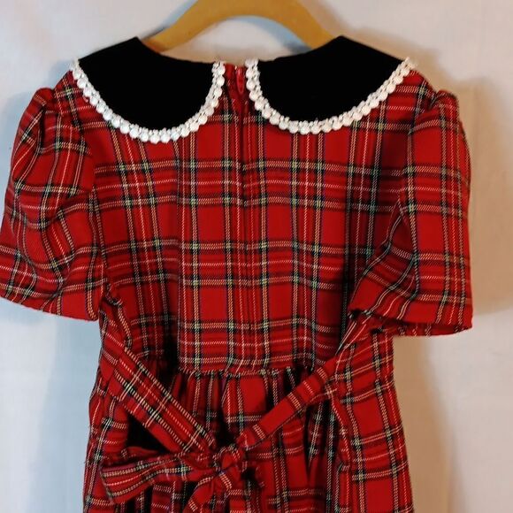 Bonnie Jean Plaid Babydoll Girls Dress - Picture 5 of 8